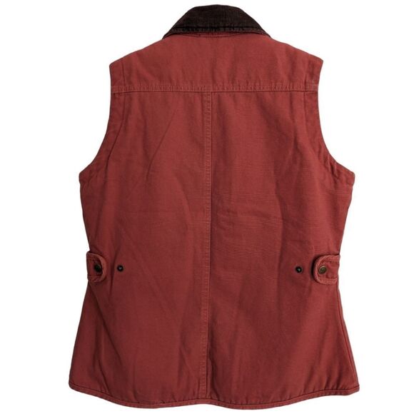 WOOLRICH WOMEN'S DORRINGTON BARN VEST 18560 FLEECE LINED BRICK RED SIZE S VEST - Picture 3 of 11